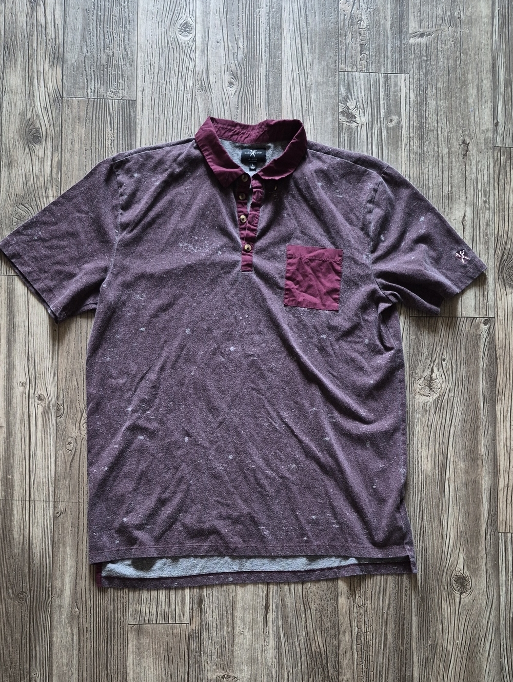 Marc Ecko Men's Polo Shirt in Burgundy with Maroon Pocket
